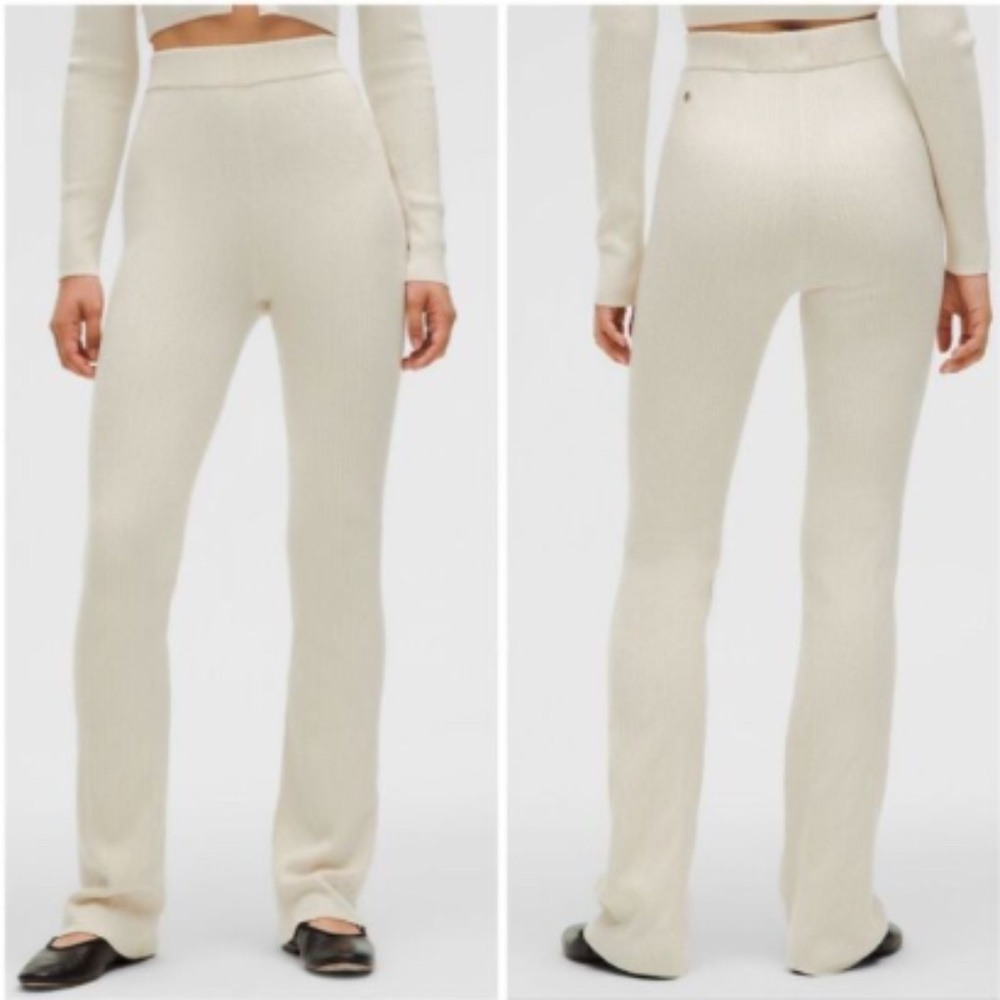 lululemon athletica Ribbed Wide-Leg Pants in Cream